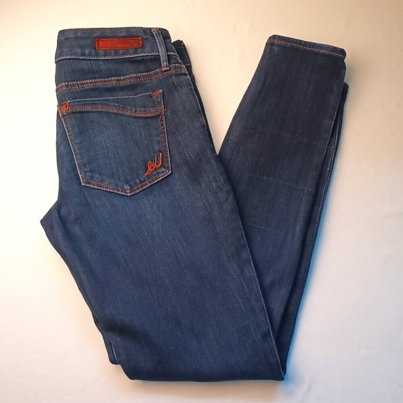 Express Jeans Denim Size 6 Low Rise Skinny Leg Dark Wash - Picture 1 of 10